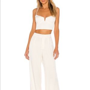 NWT Blue Life white crop top and pants set